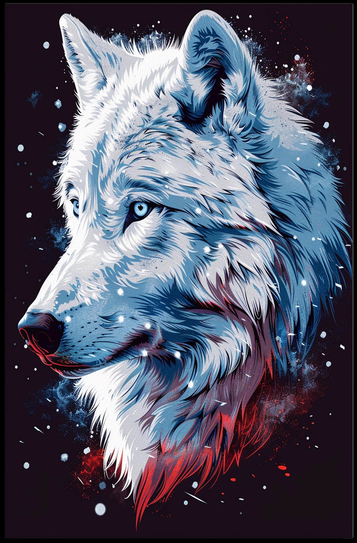Majestic Wolf Portrait Poster