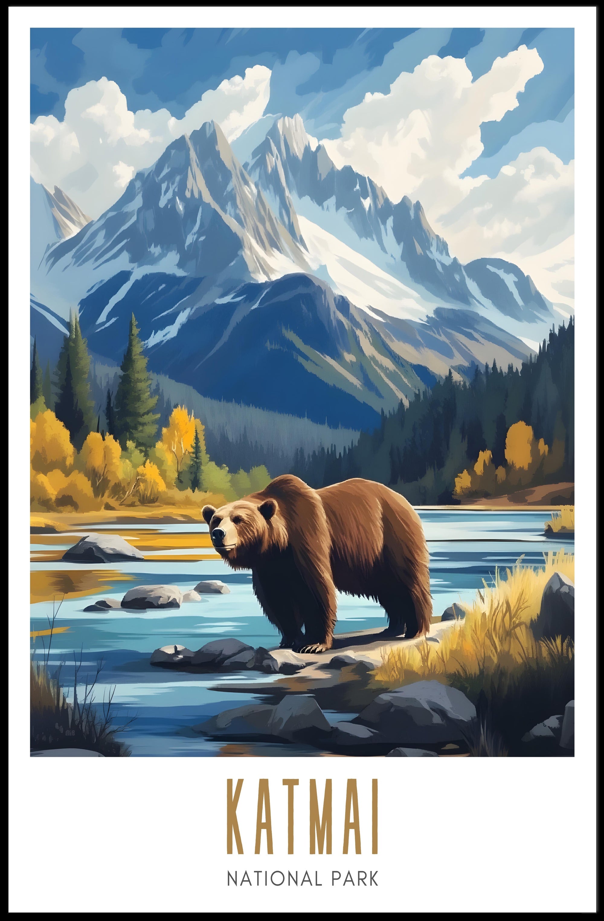 Katmai National Park Scenic Poster Wall Art Print