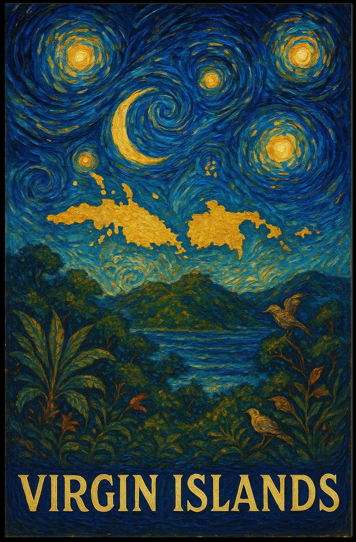 Starry Night Over The Virgin Islands Poster