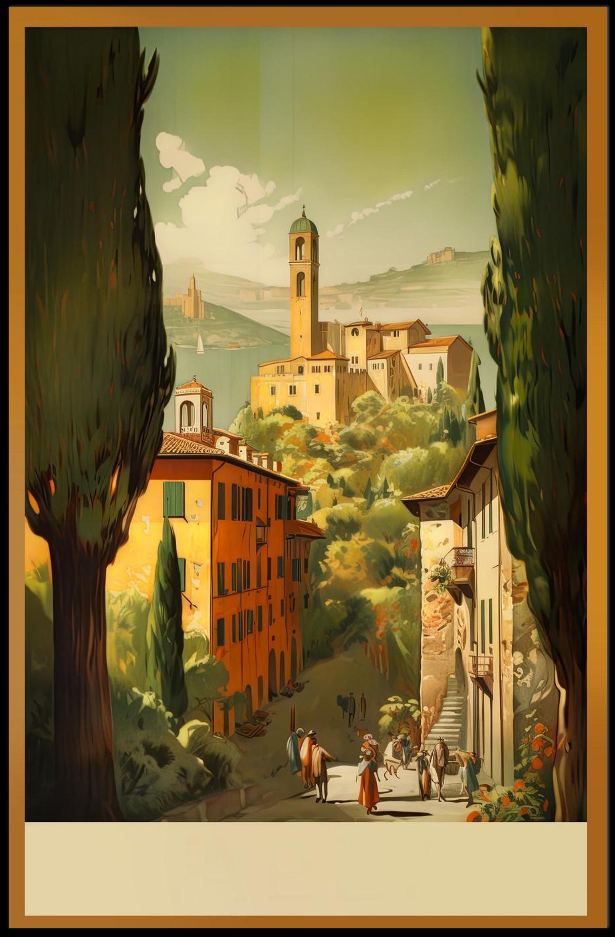 Idyllic Village Landscape Poster