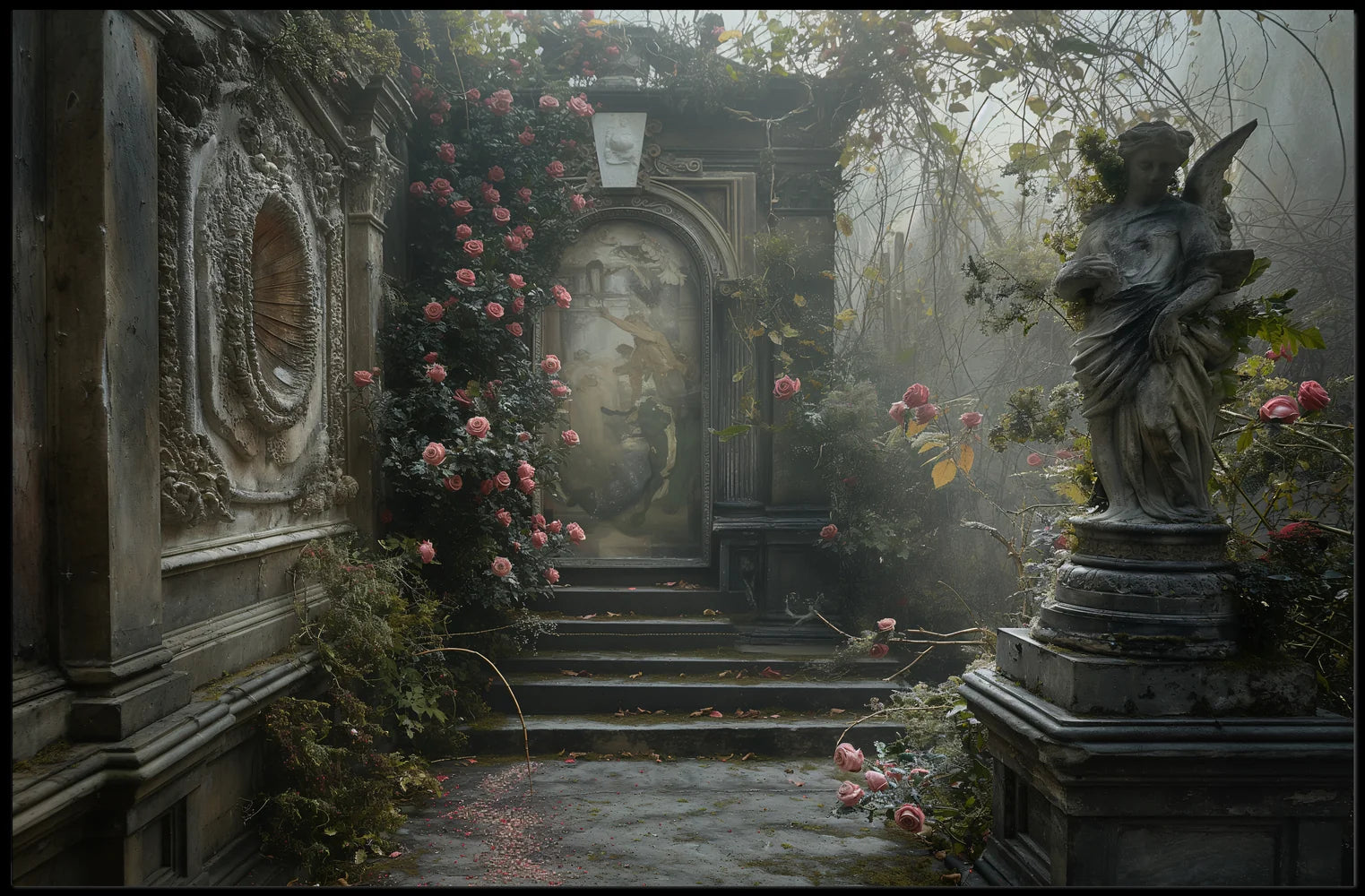 Mystical Renaissance Garden Fantasy Poster Art