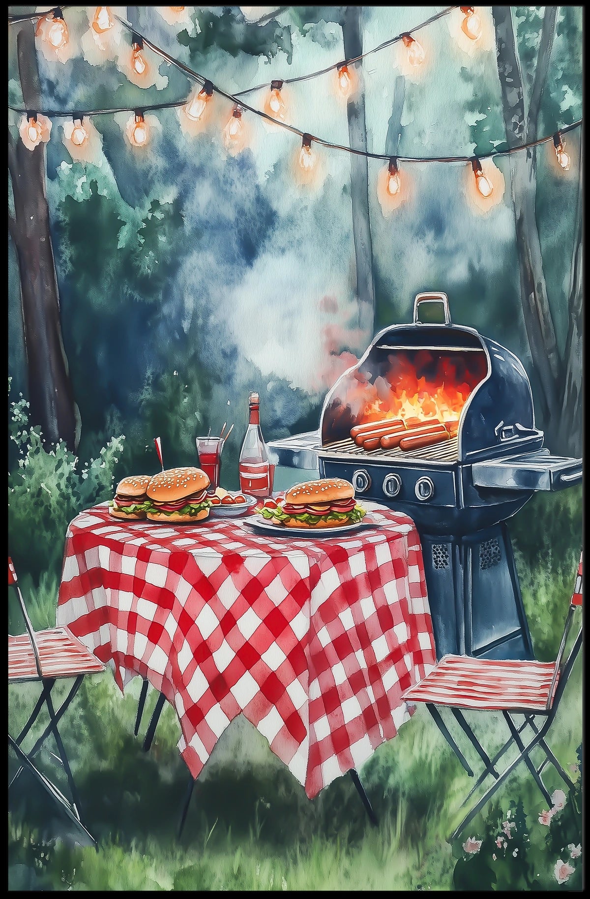 summer barbecue scene Poster
