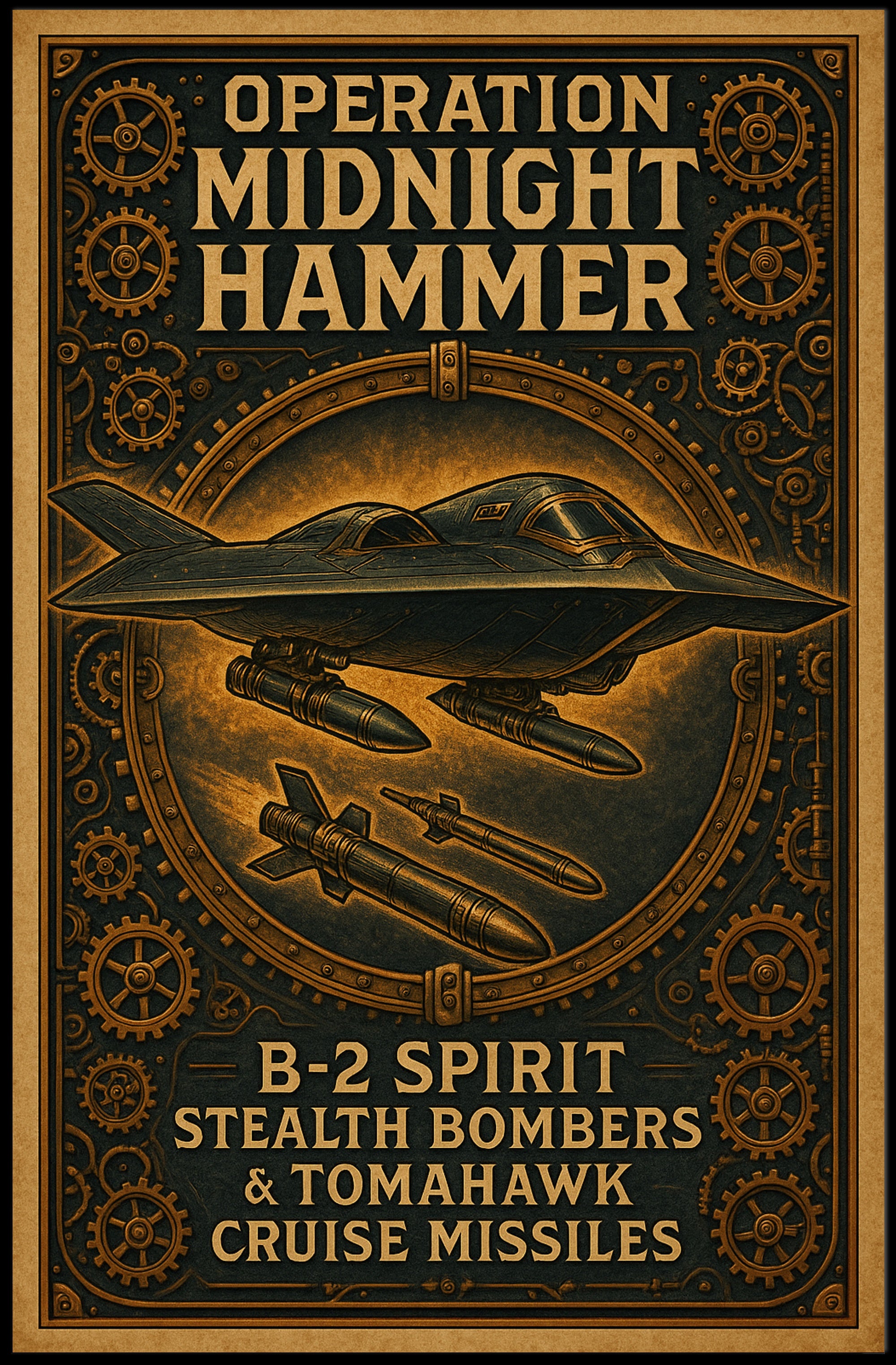 B-2 Spirit and Tomahawk Steampunk Military Recruitment Poster PosterGoat