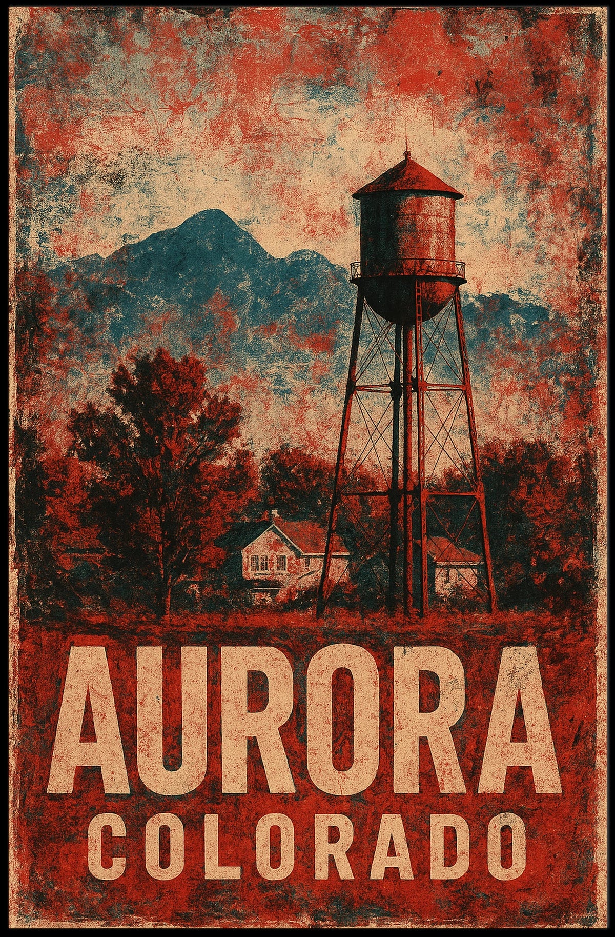 Aurora Cityscape Colorado Photography Realism Poster