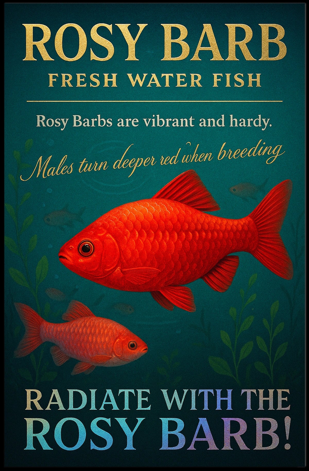 Rosy Barb Freshwater Fish Poster
