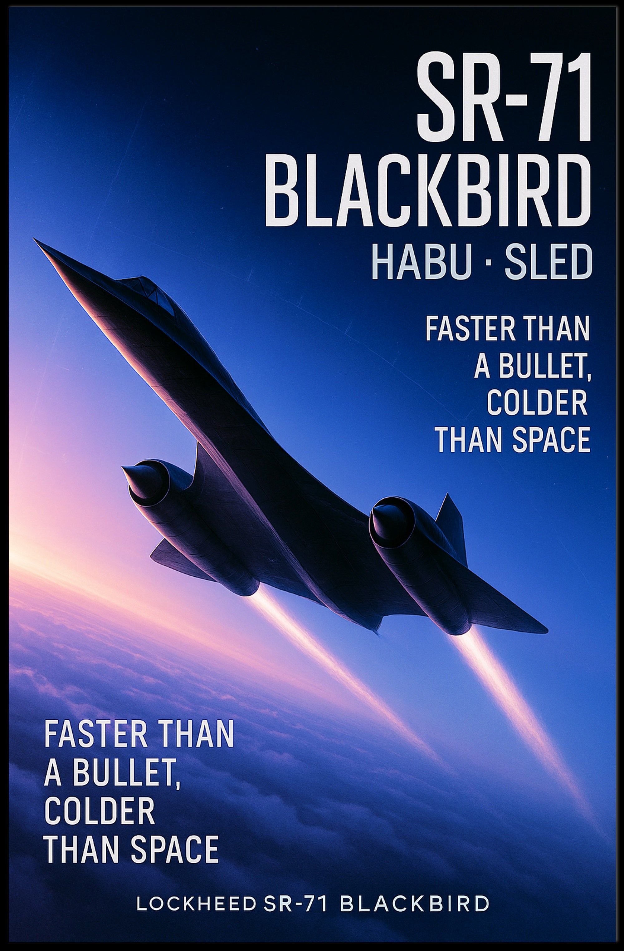 Lockheed SR-71 Blackbird Habu Sled Poster PosterGoat