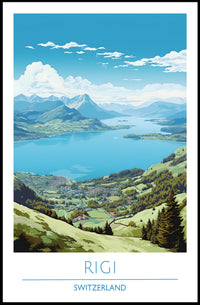 Majestic Swiss Alps Scenic Rigi Travel Poster