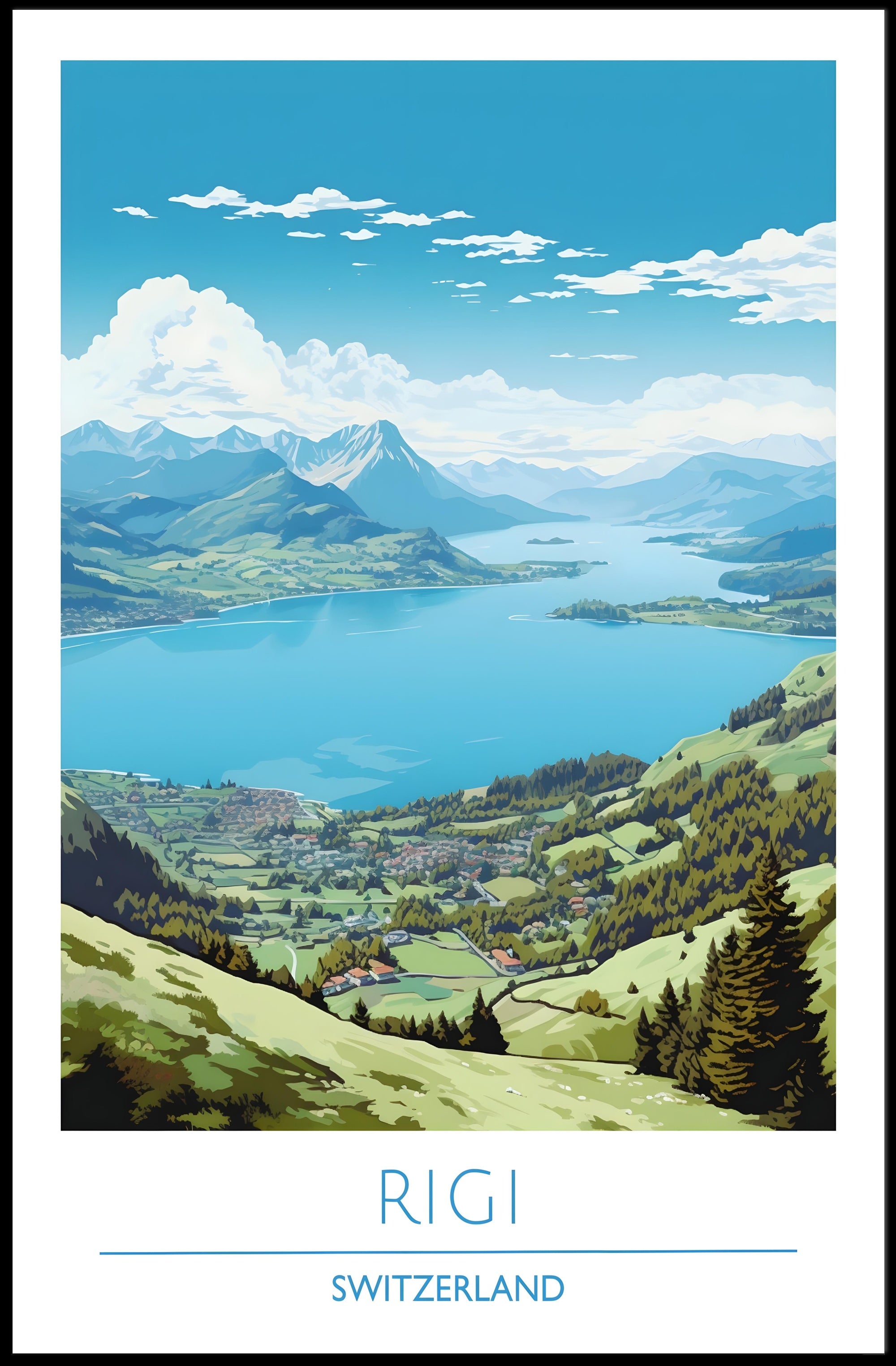 Majestic Swiss Alps Scenic Rigi Travel Poster