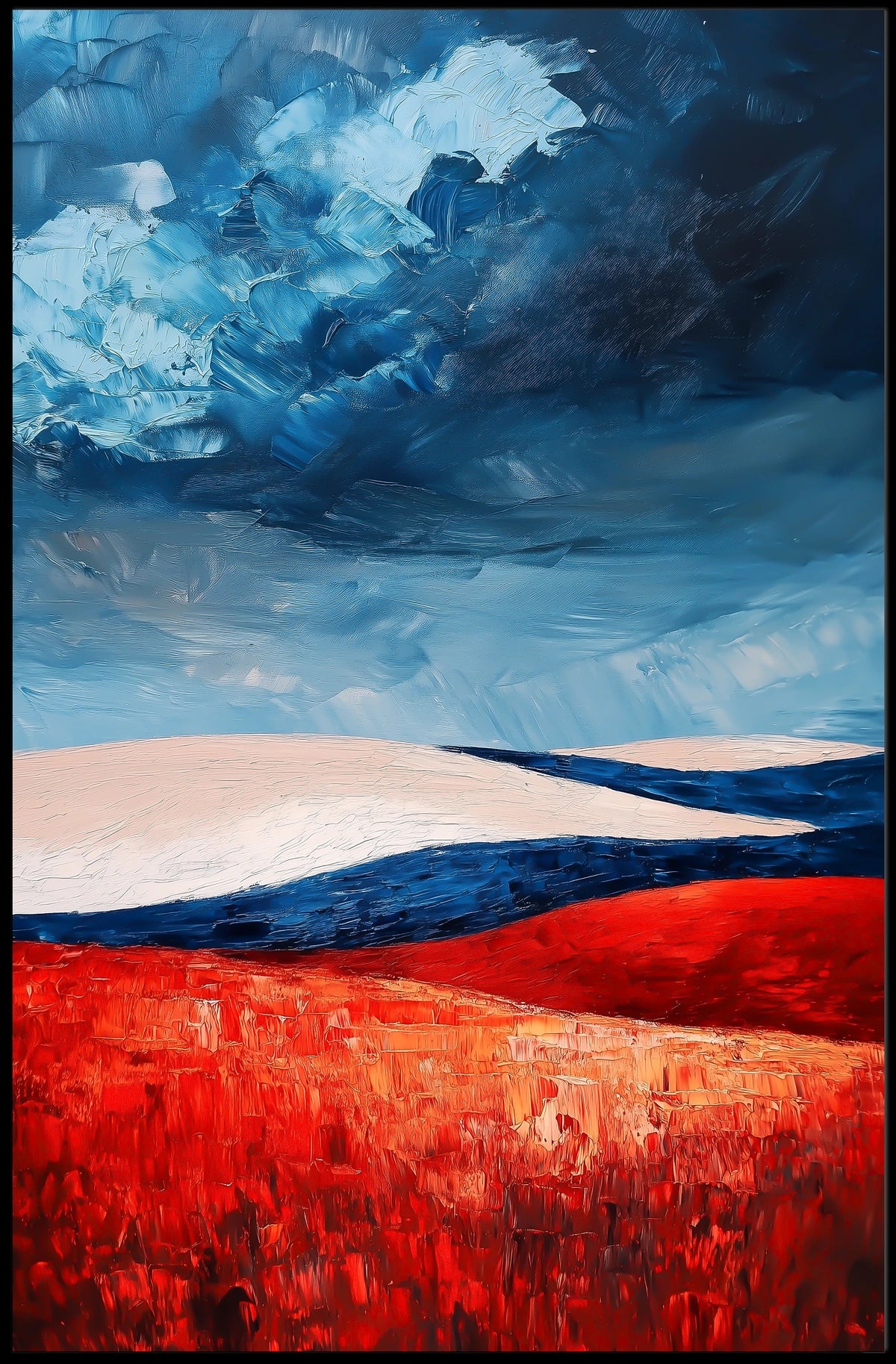 Bold Landscape In American Flag Colors Abstract Poster