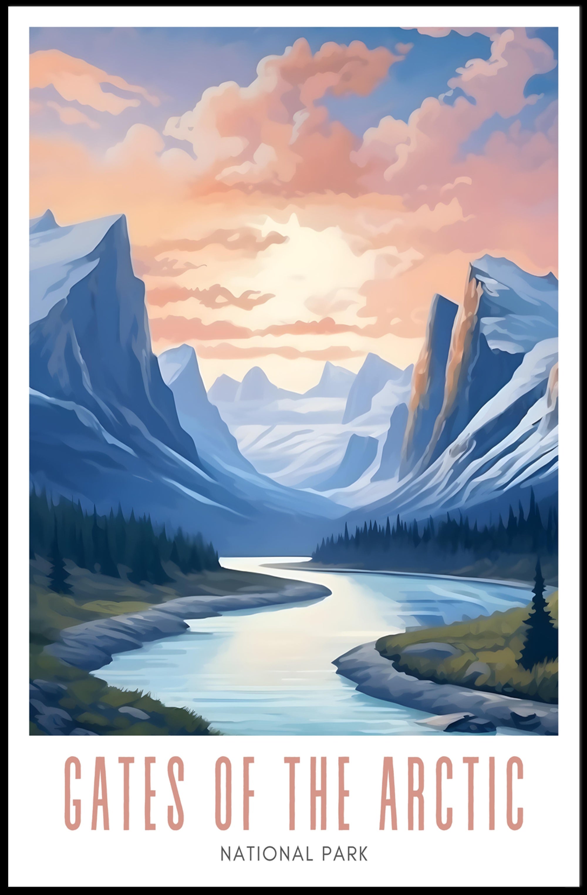 Gates of the Arctic Scenic Travel Poster Print