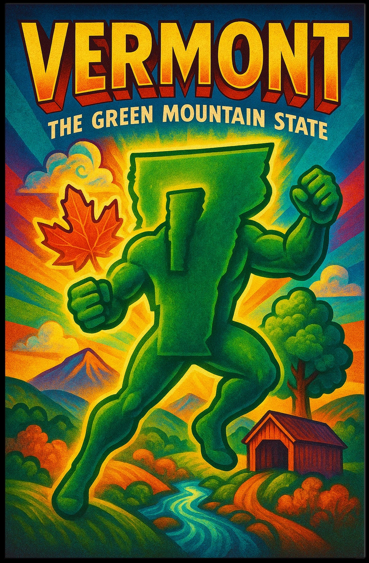 Vermont The Green Mountain State Poster