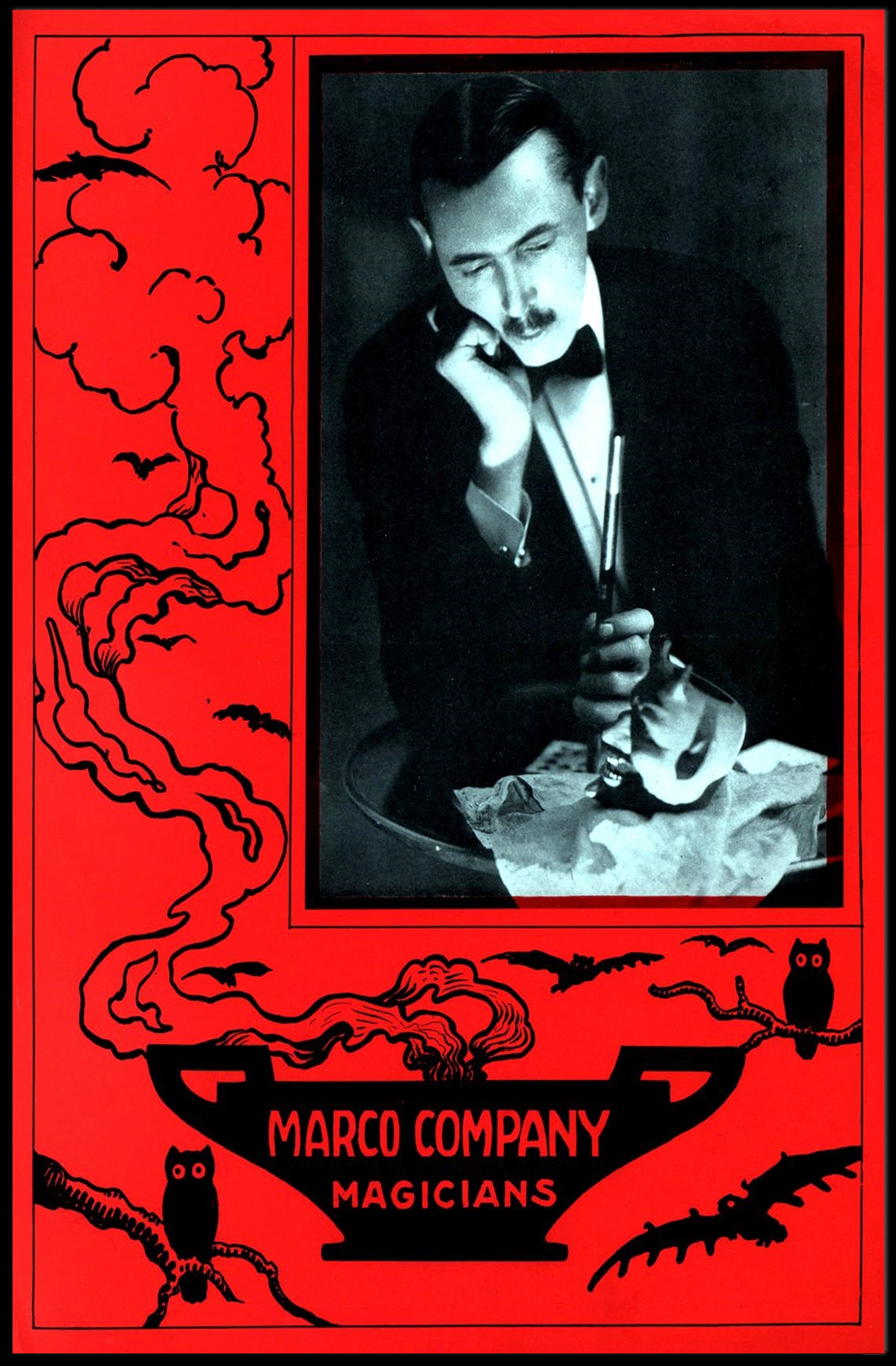 Vintage Magician Poster with Mystical Elements - Pop Culture Poster