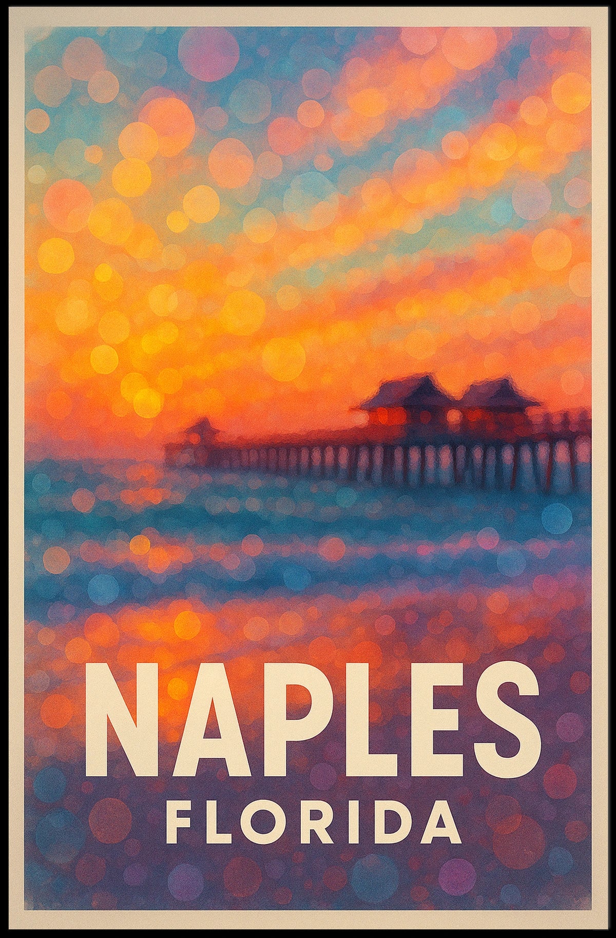 Naples Florida Sunset Poster Wall Art For Beach Lovers