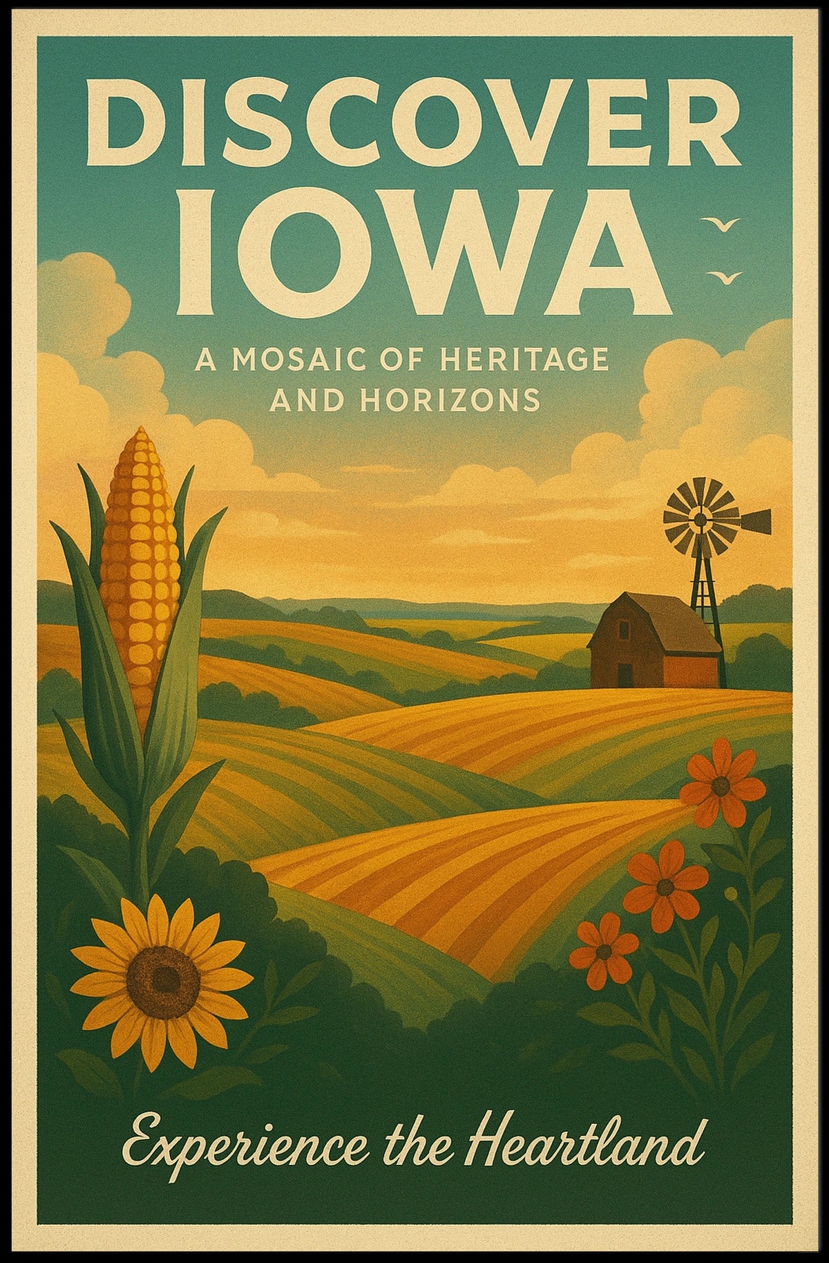Discover Iowa Poster