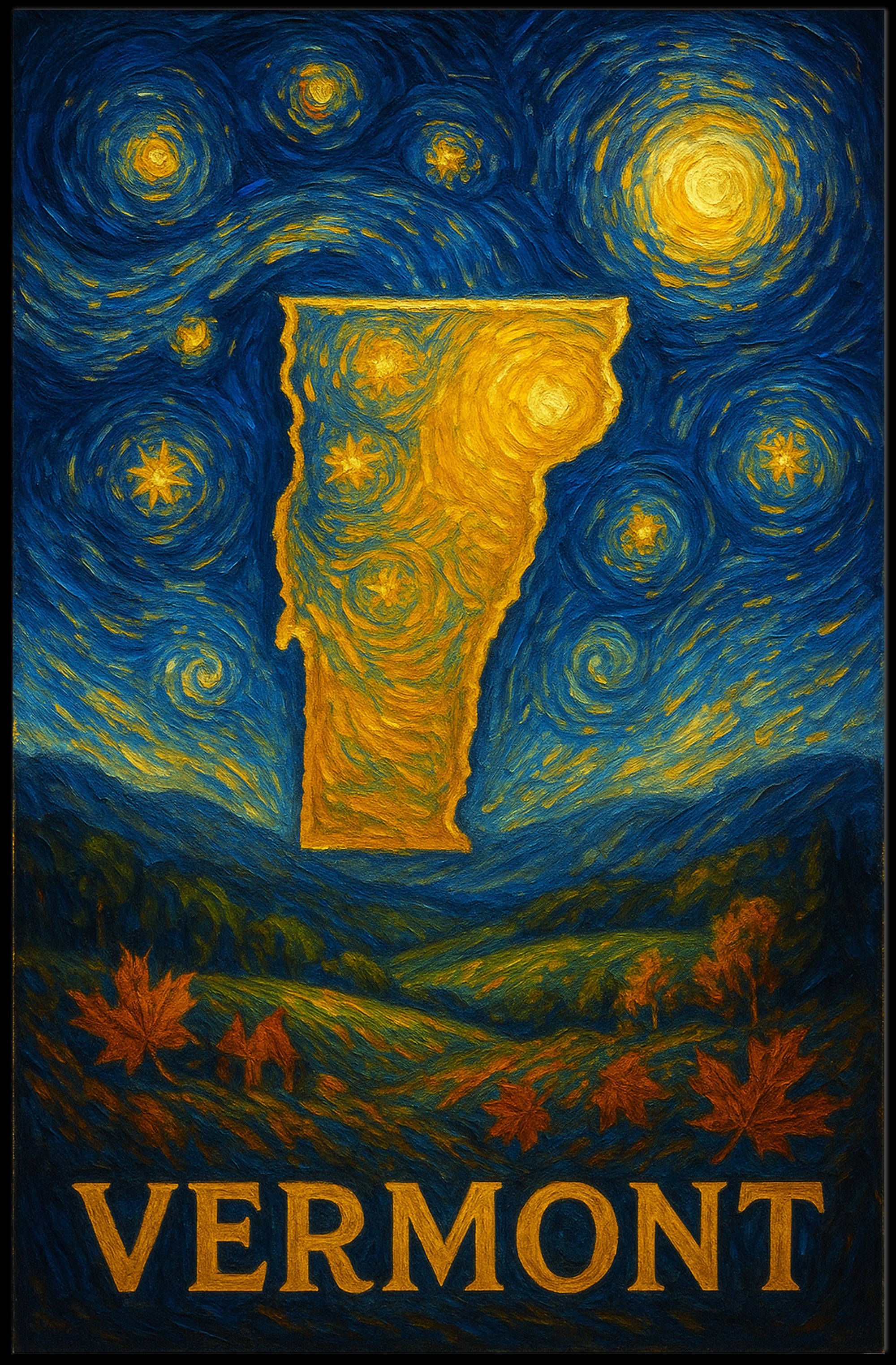 Vermont Starry Night Wall Art Print
