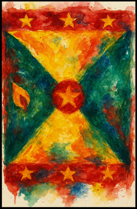 Vibrant Abstract Flag Modern Art Poster