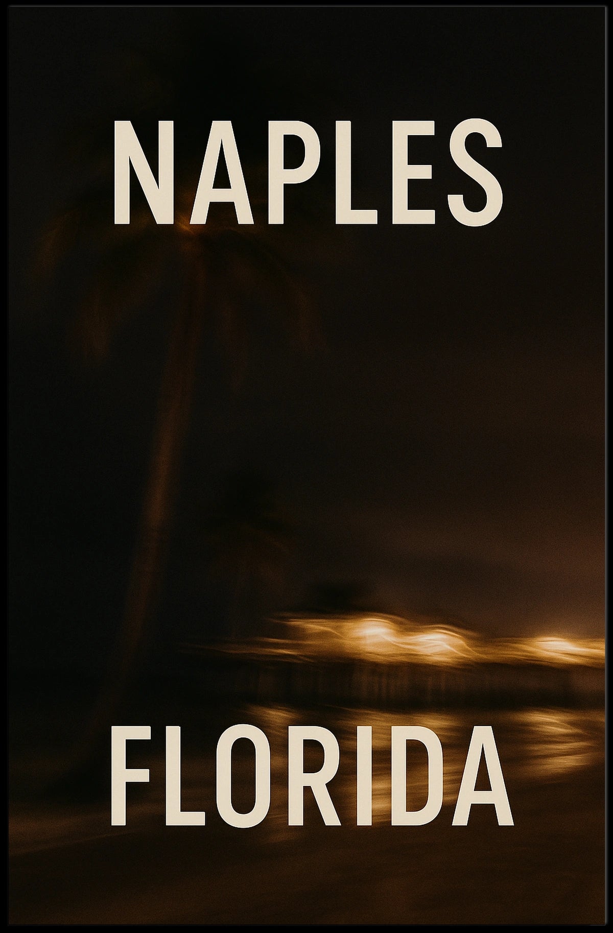 Naples Florida Poster Wall Art Coastal Cityscape Print