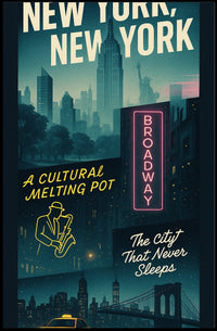New York City Cultural Melting Pot Poster Modern Wall Art