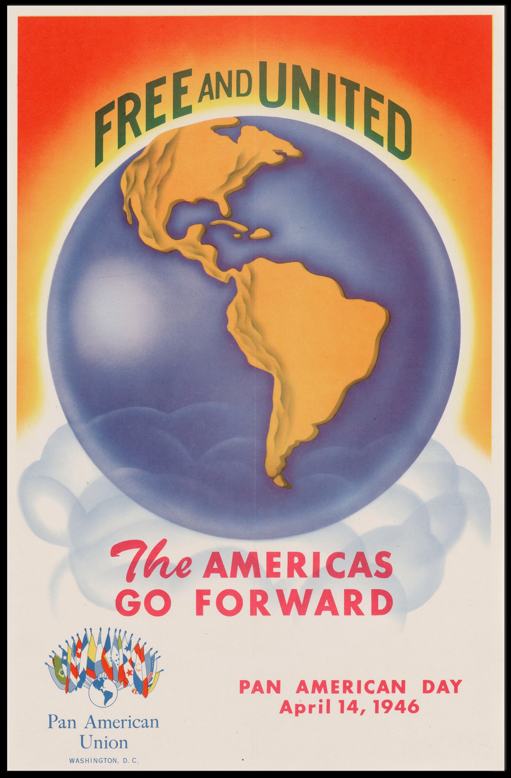 Free and United: Pan American Day Poster PosterGoat