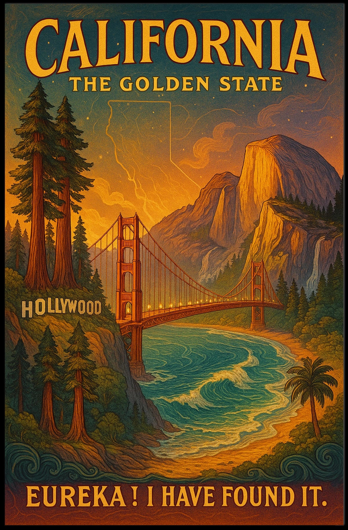 California The Golden State Poster