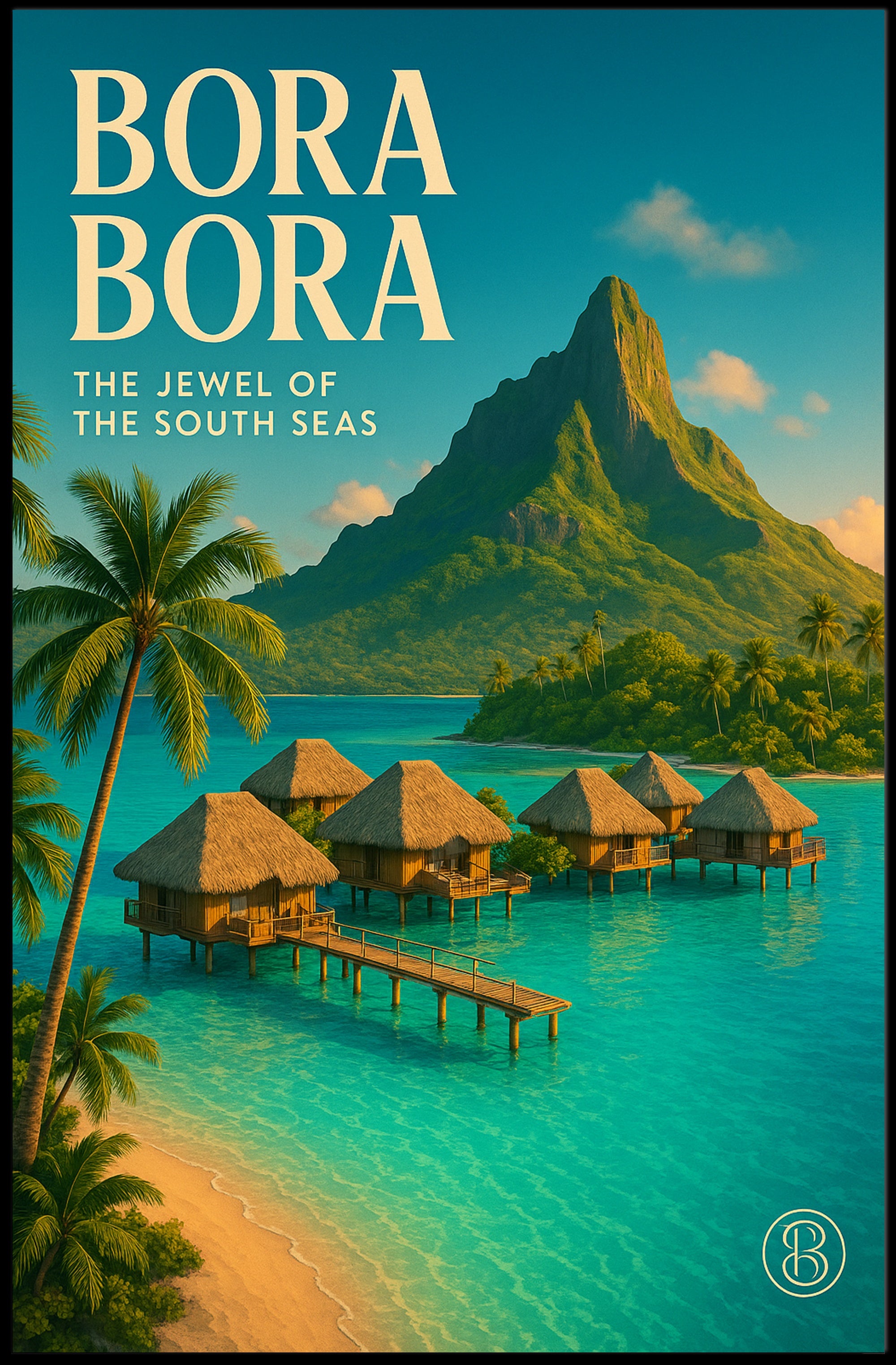 Bora Bora Vintage Escape Travel Poster PosterGoat