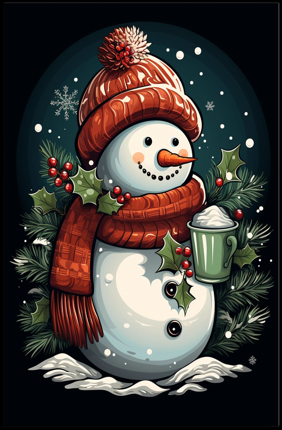 Festive Snowman Delight Poster