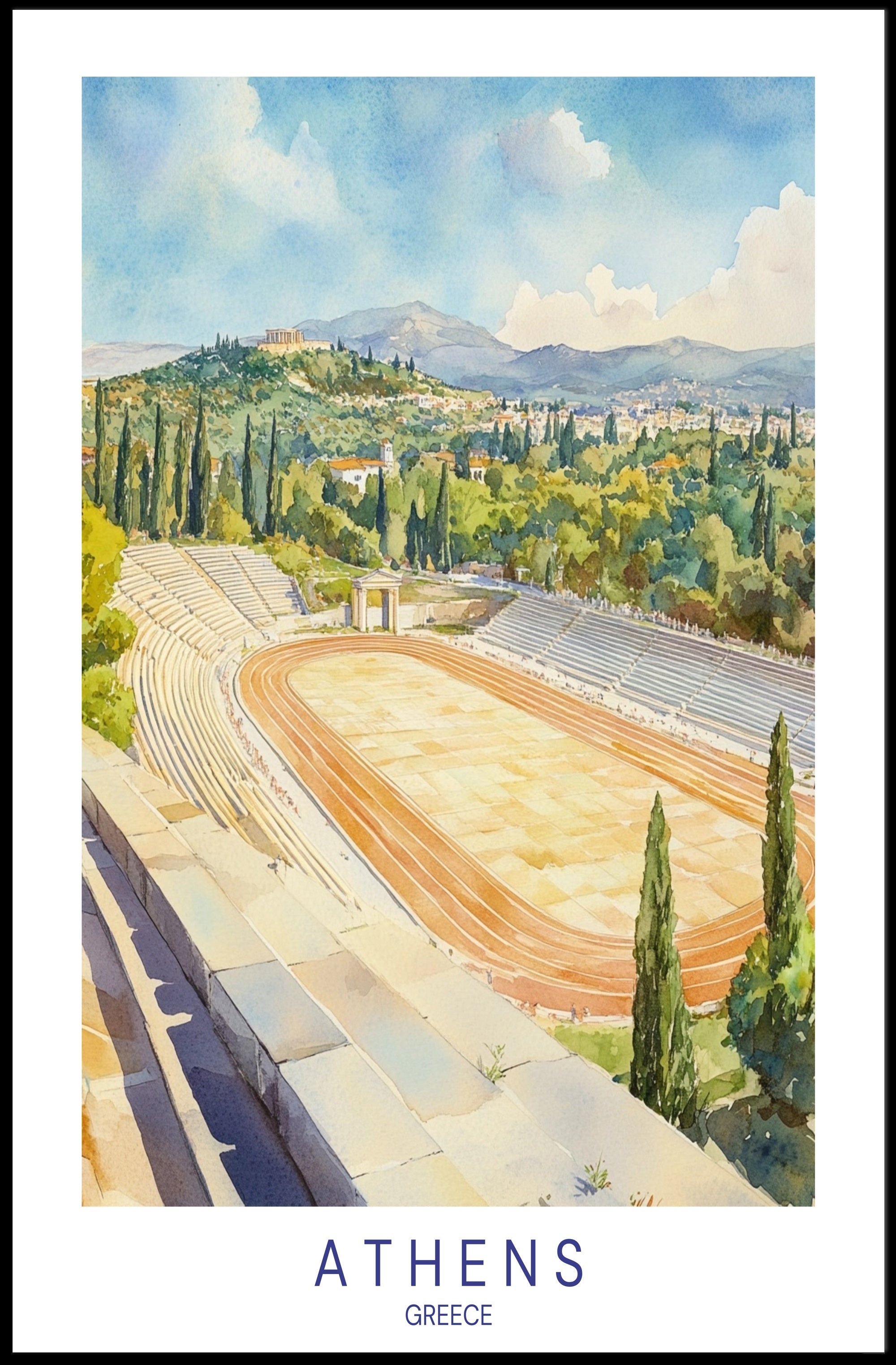 Athens Stadium Panorama Poster PosterGoat