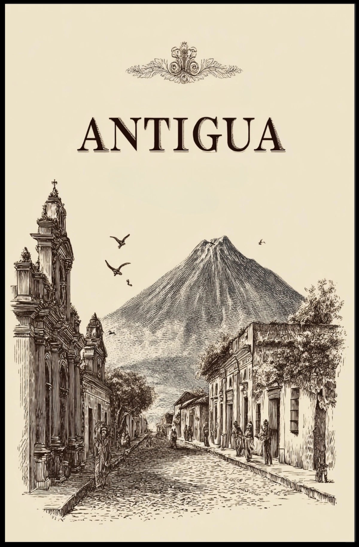 Antigua A Timeless Cityscape Poster
