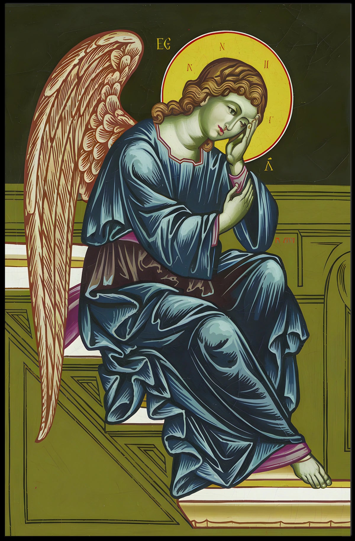 Contemplative Angelic Icon Poster