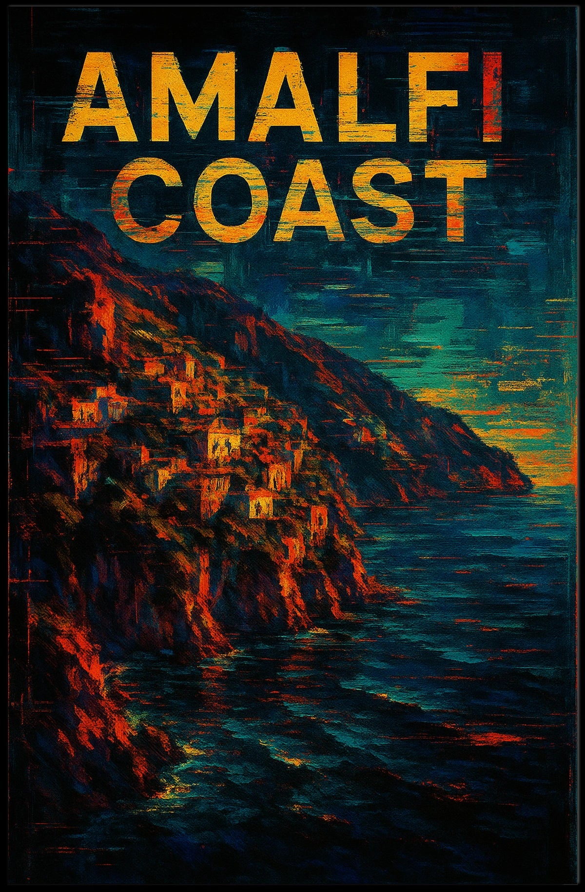 Amalfi Coast Poster Wall Art Coastal Scenery Print Deluxe