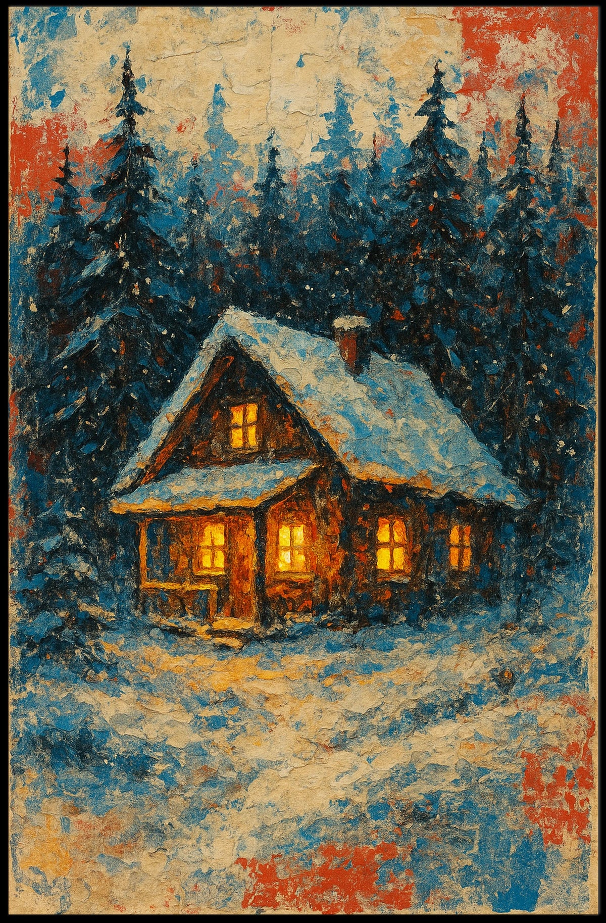 Cozy Winter Cabin Poster