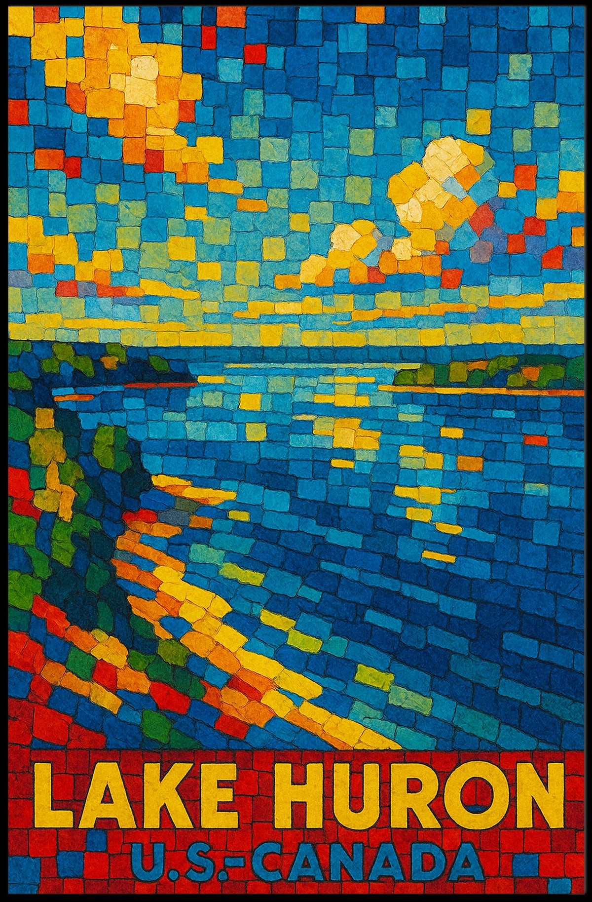 Lake Huron U.S.-Canada Poster