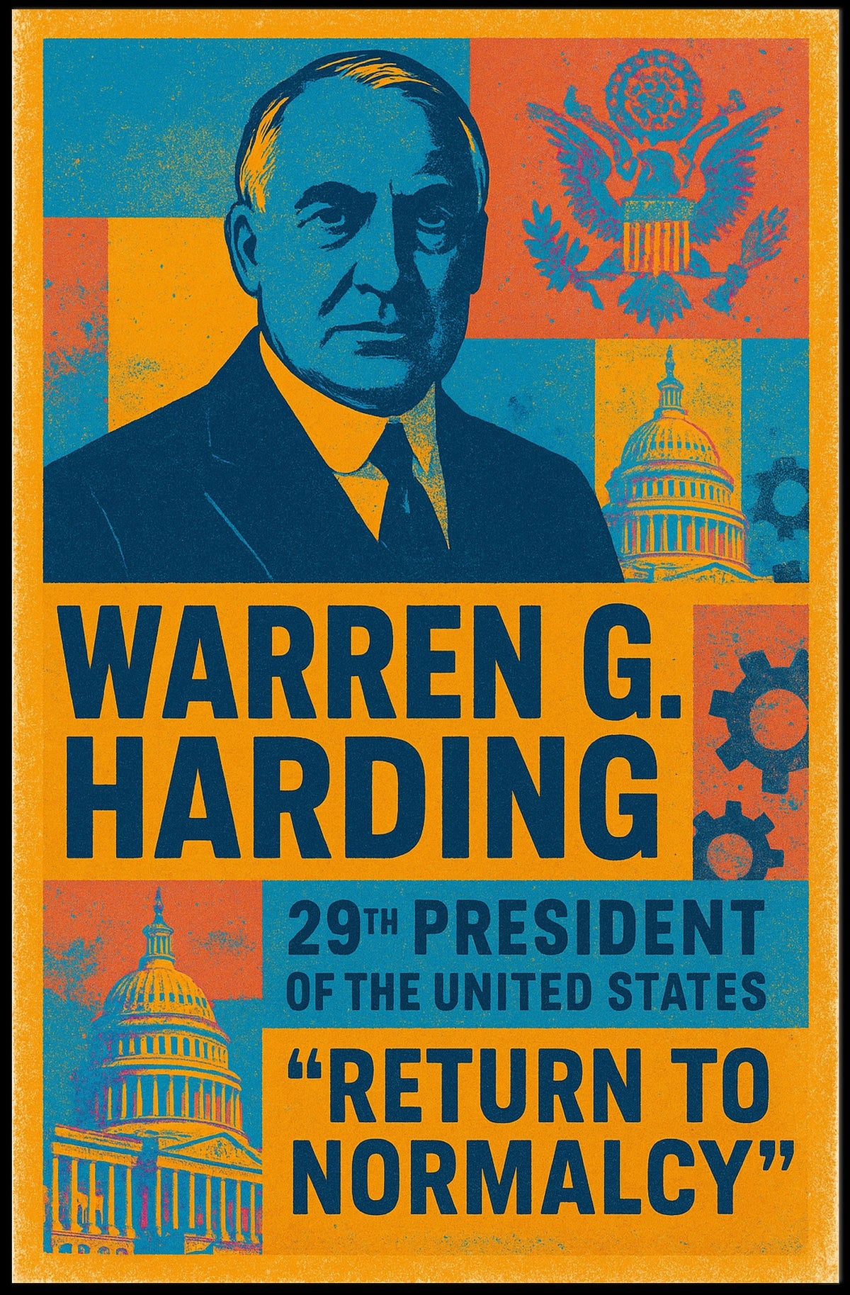 Warren G. Harding 29th President Poster