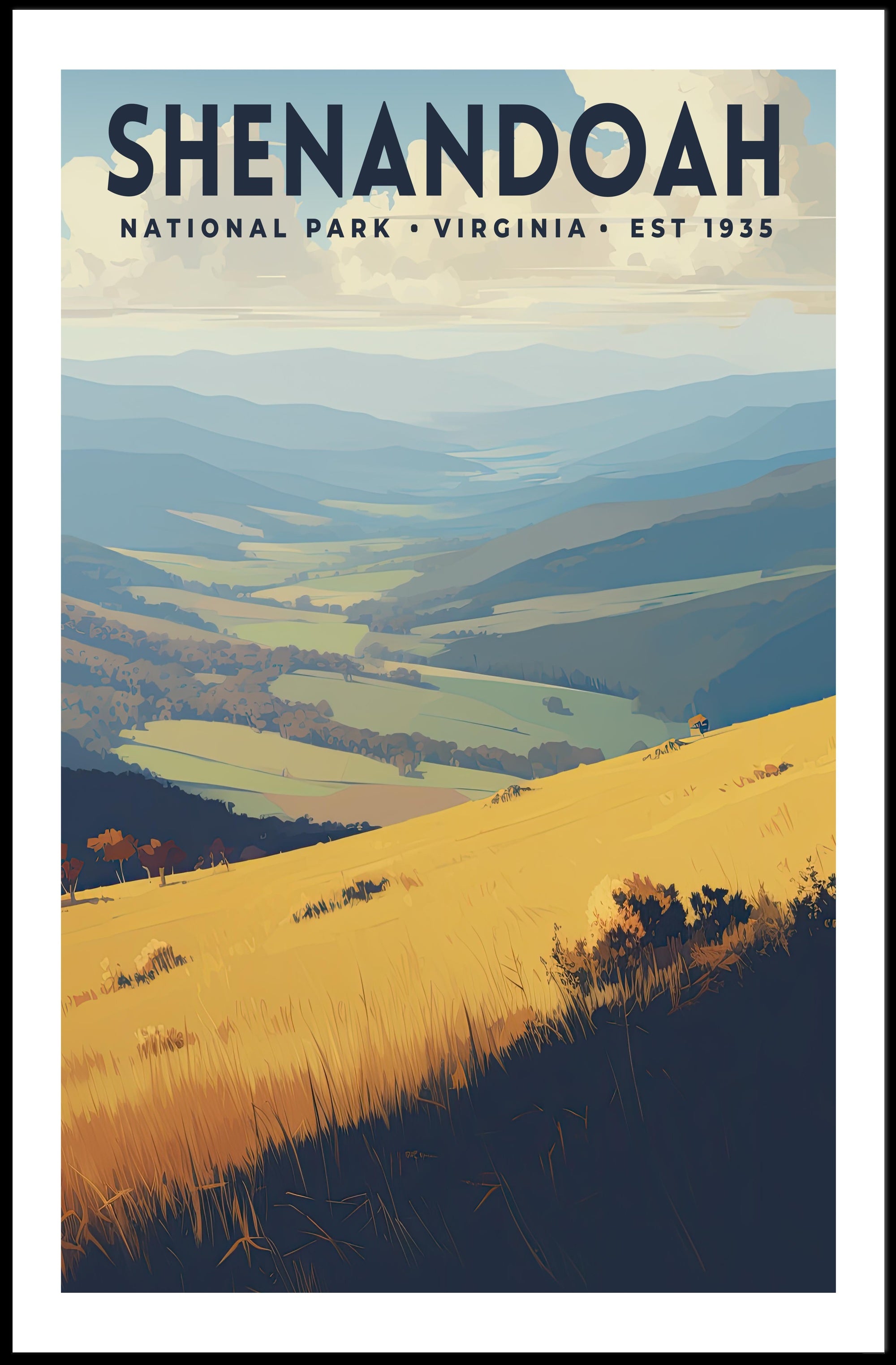 Shenandoah National Park Vintage Poster Print