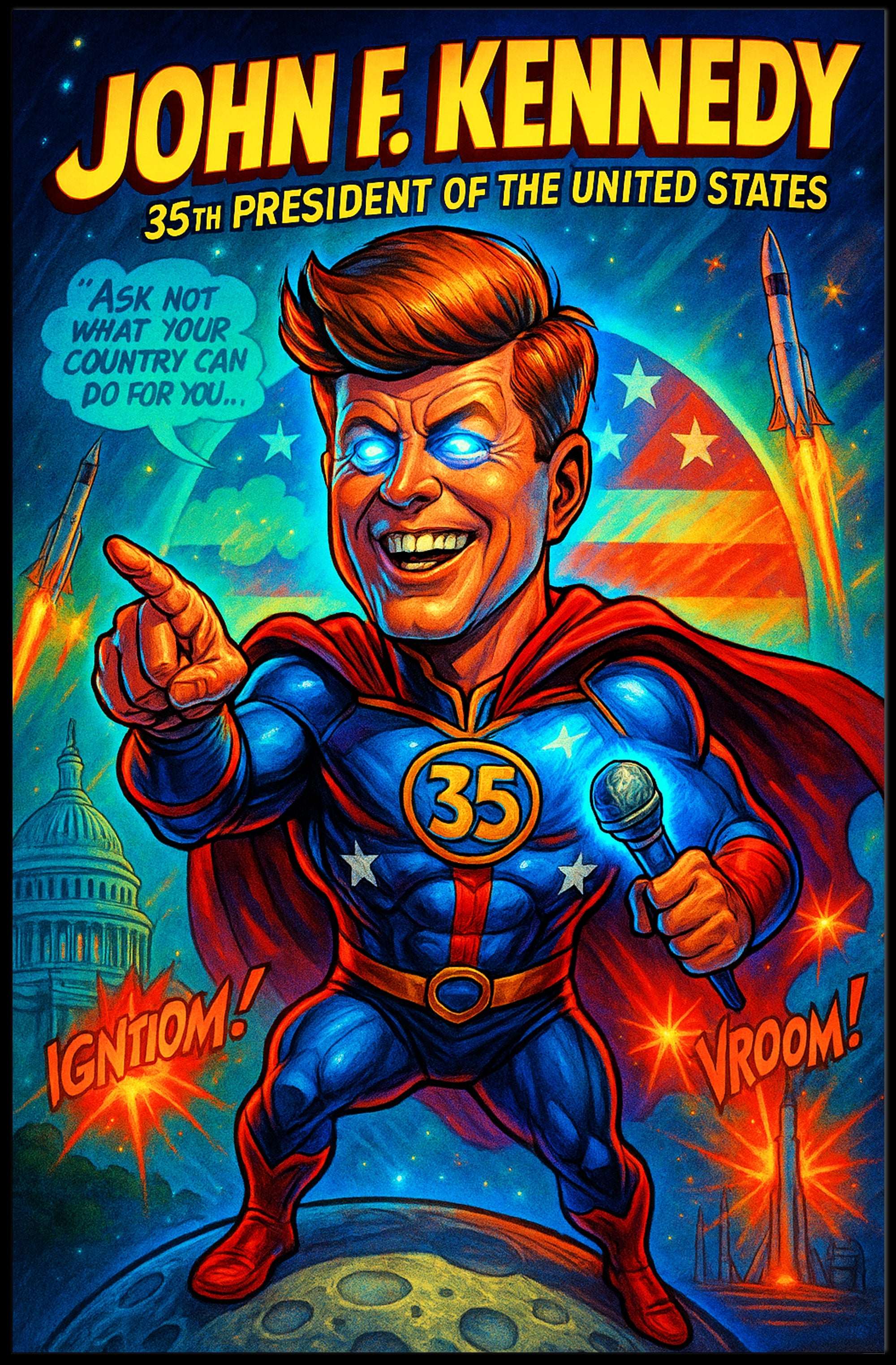 John F. Kennedy 35th President Poster PosterGoat