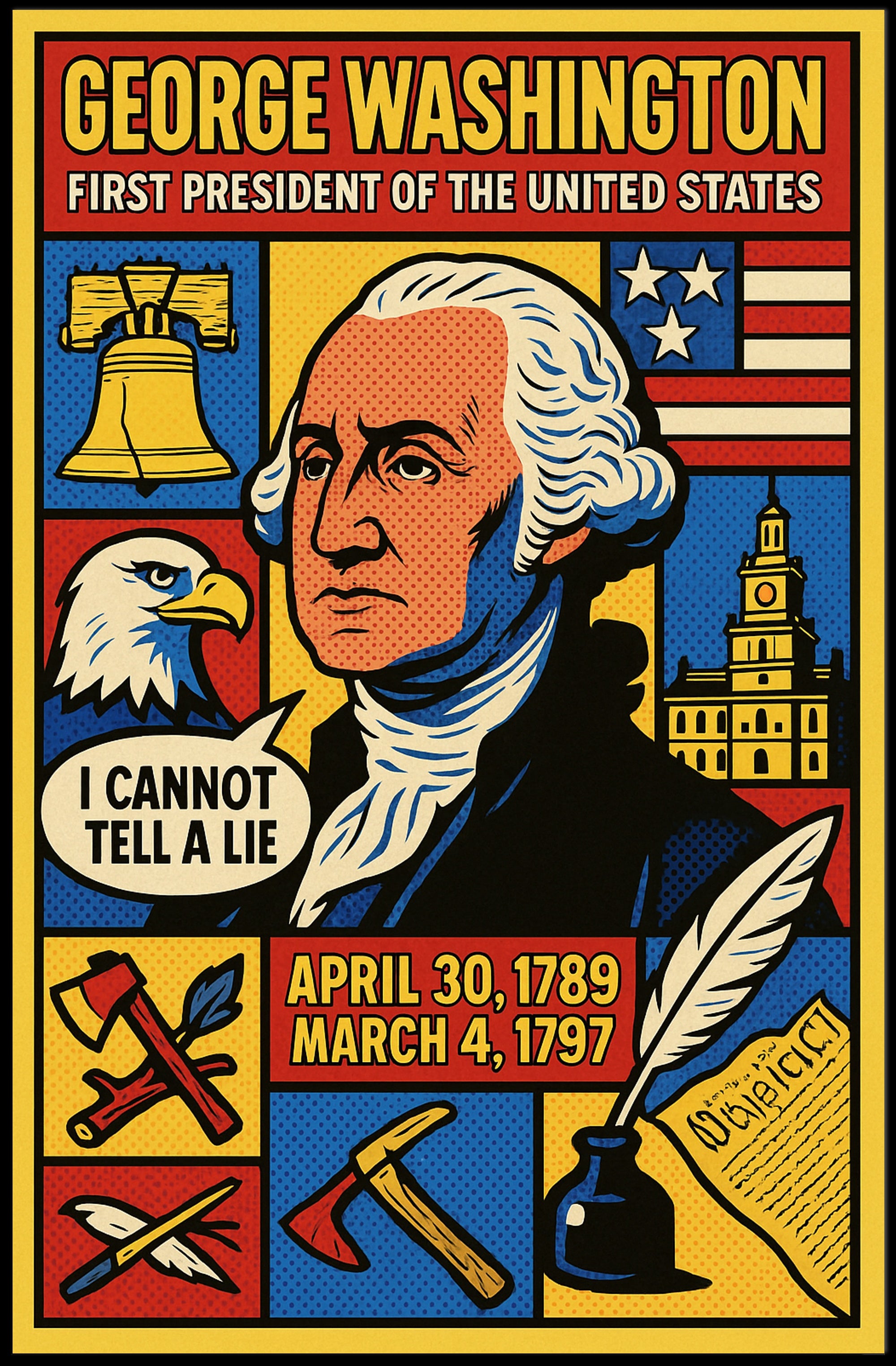 George Washington First President Poster PosterGoat