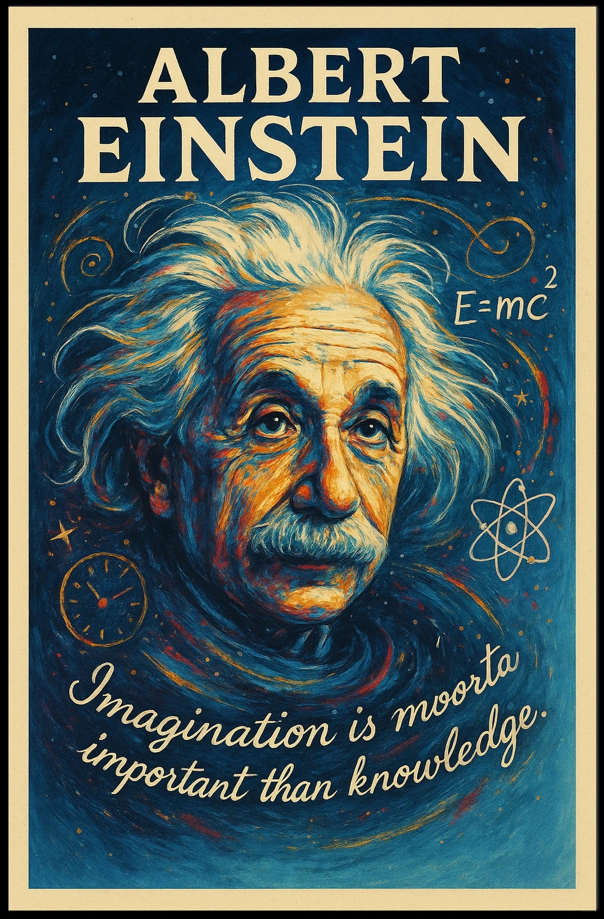 Albert Einstein Cosmic Creativity Inspirational Poster