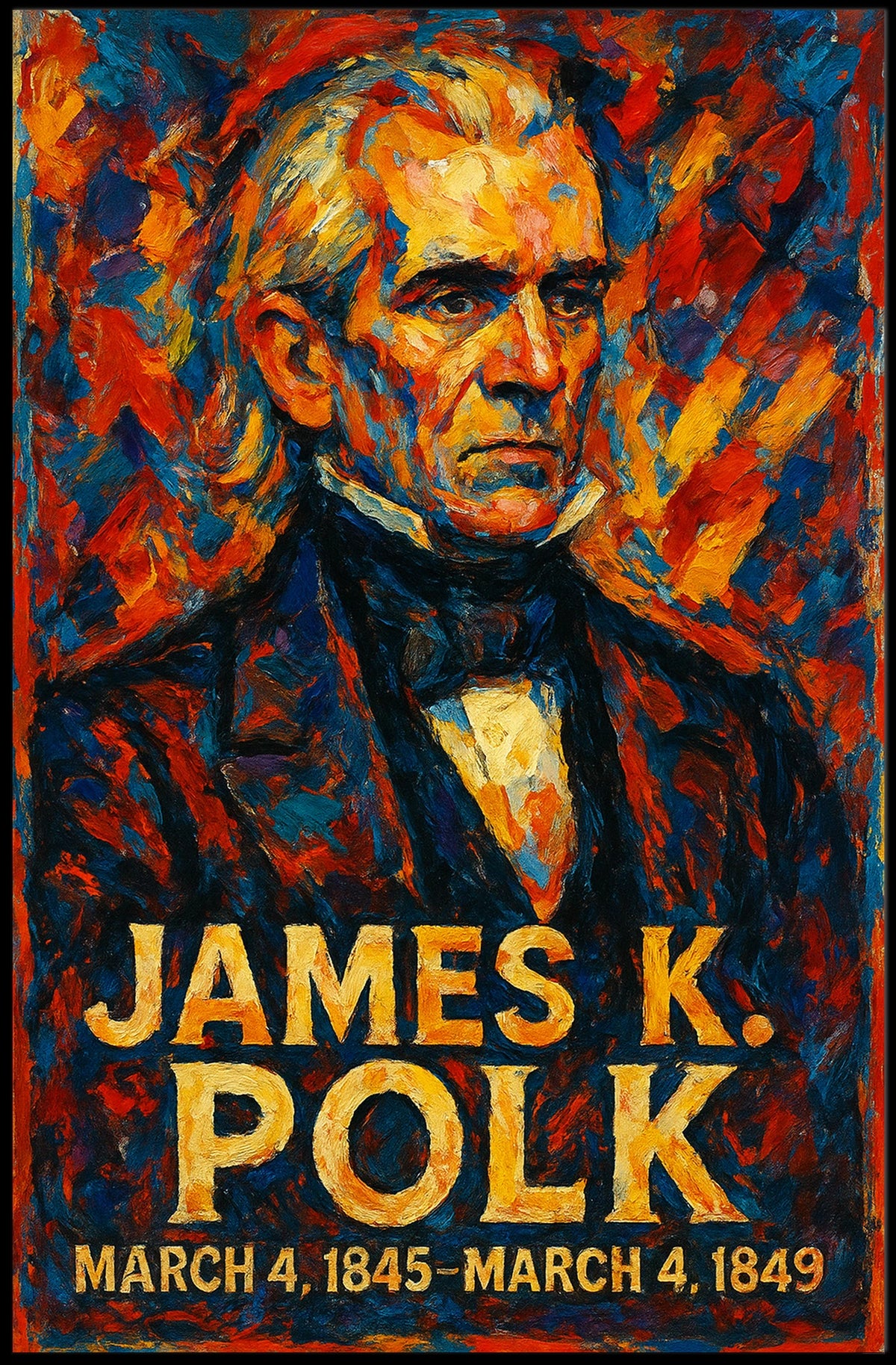 James K. Polk 11th President of the United States Glitch Hop Art Poster