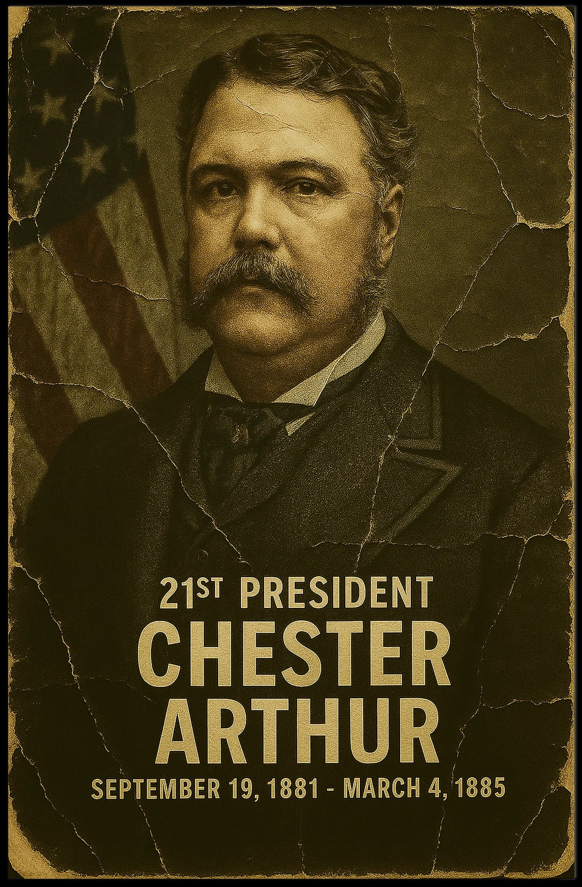Chester A. Arthur 21st President of the United States Damaged Photograph Poster