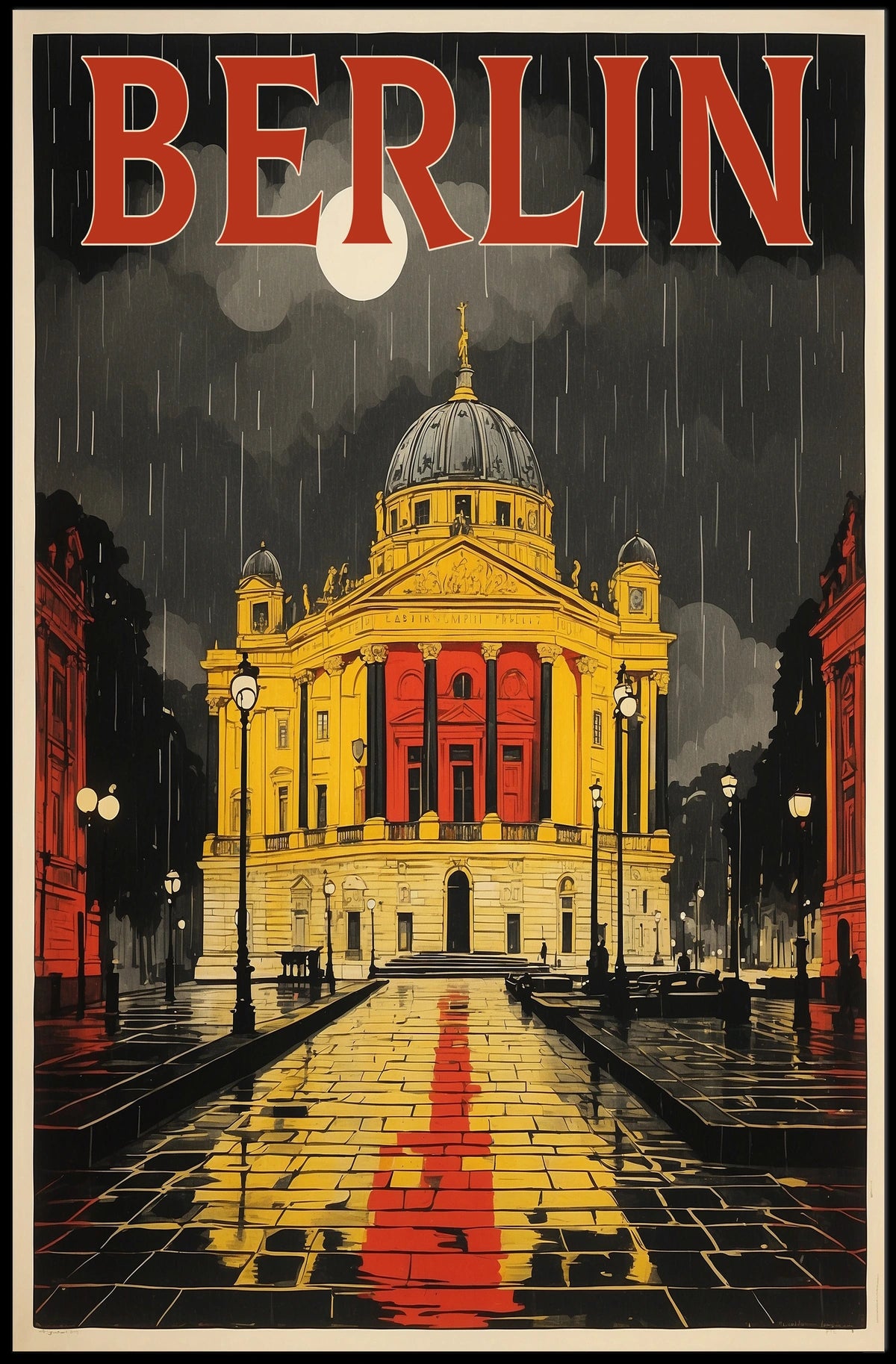 Berlin Architectural Nightscape Poster