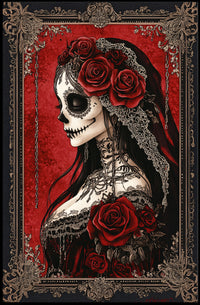 Elegance In Red Day Of The Dead Poster