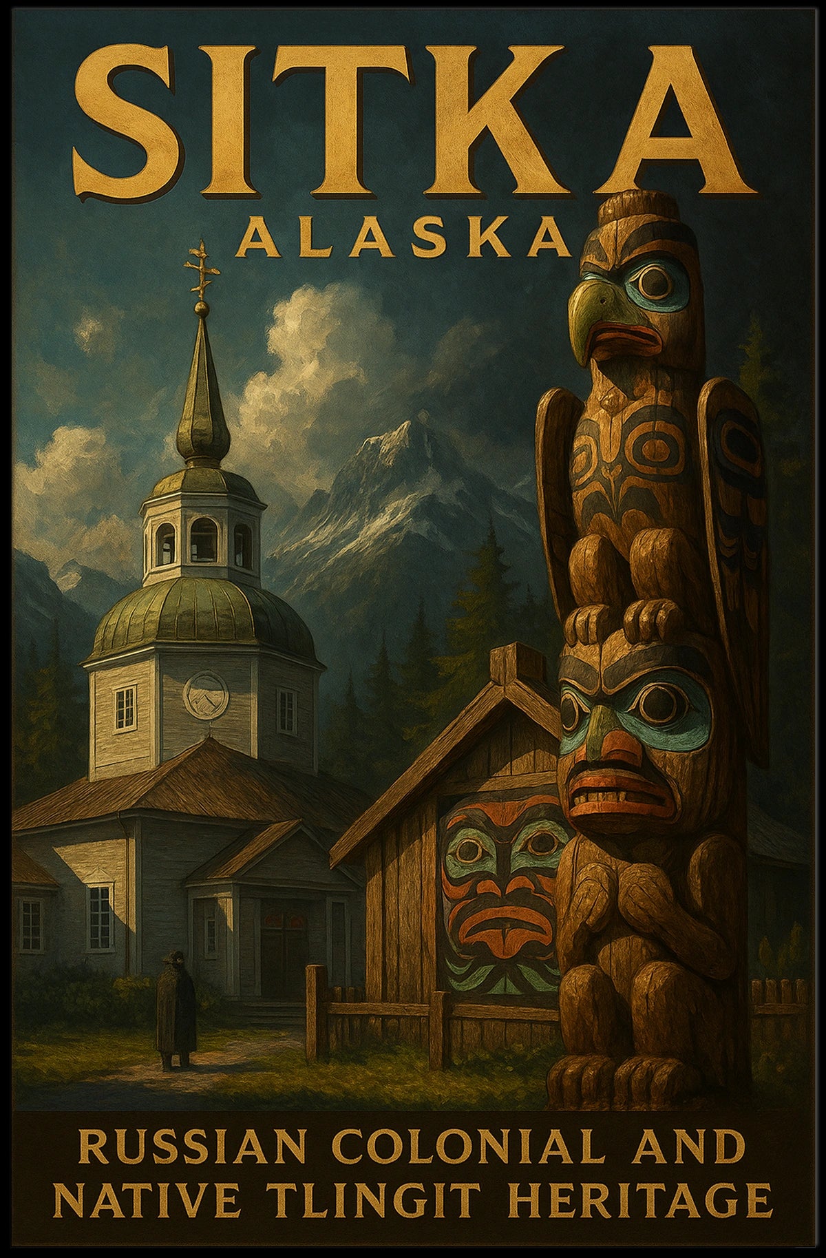 Sitka, Alaska Russian Colonial And Poster