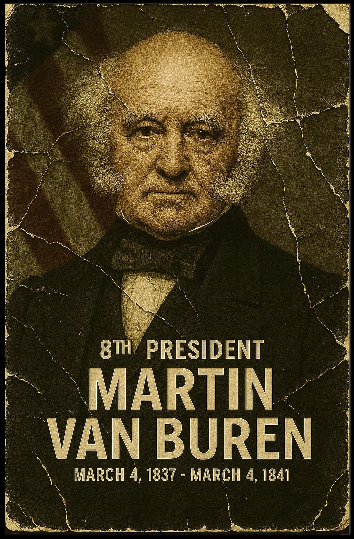 Martin Van Buren 8th President of the United States Damaged Photograph Poster