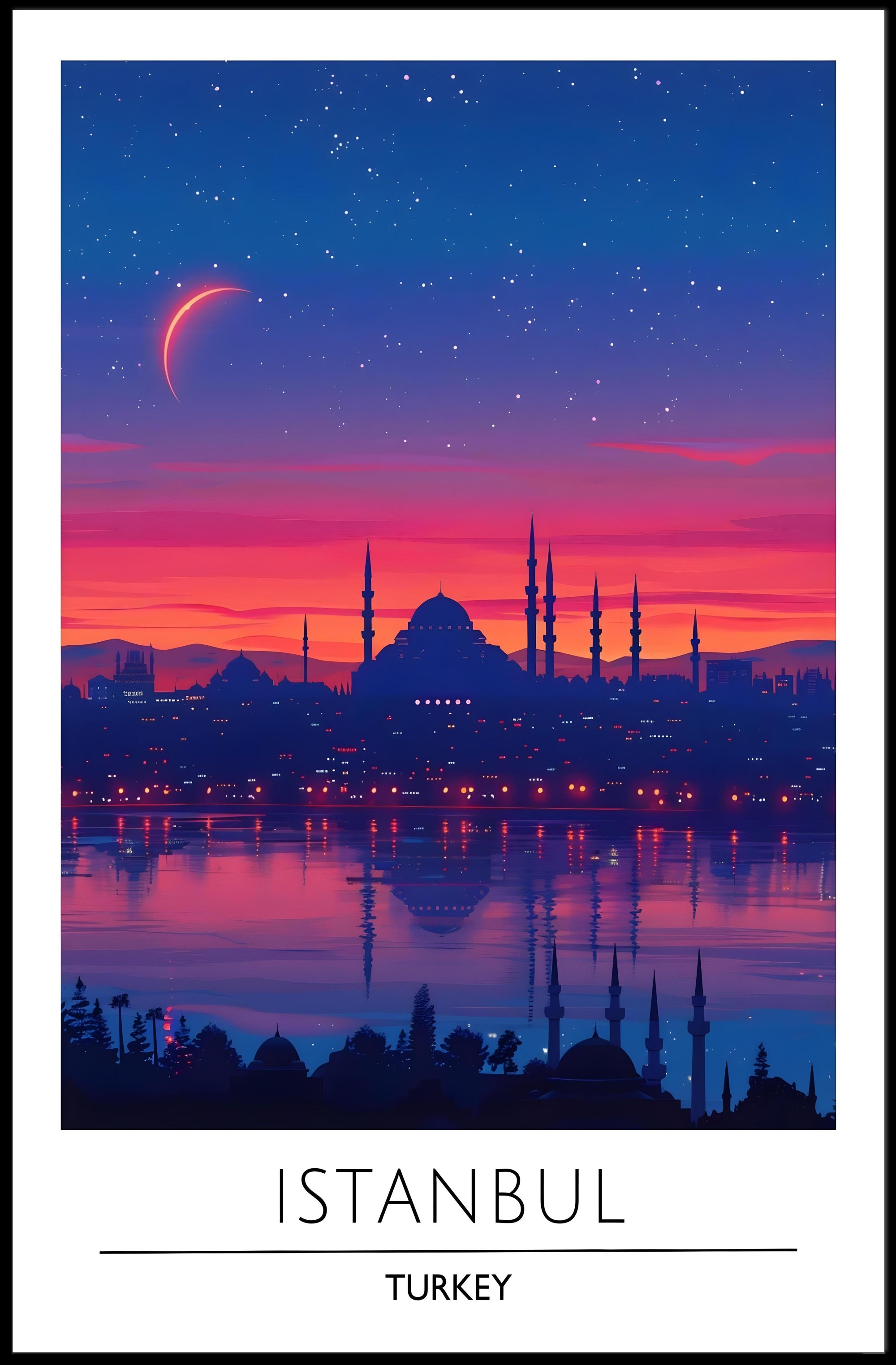 Istanbul Twilight Skyline Enchantment Urban or Cityscape Poster