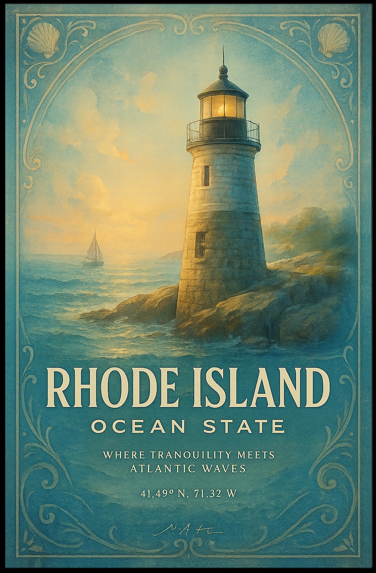 Rhode Island Ocean State Poster