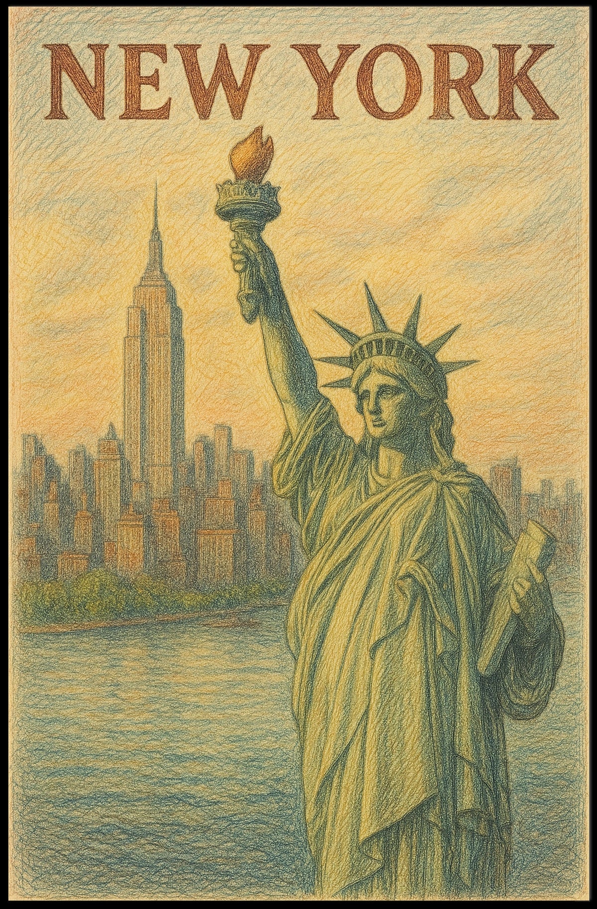 New York City Landmarks Poster