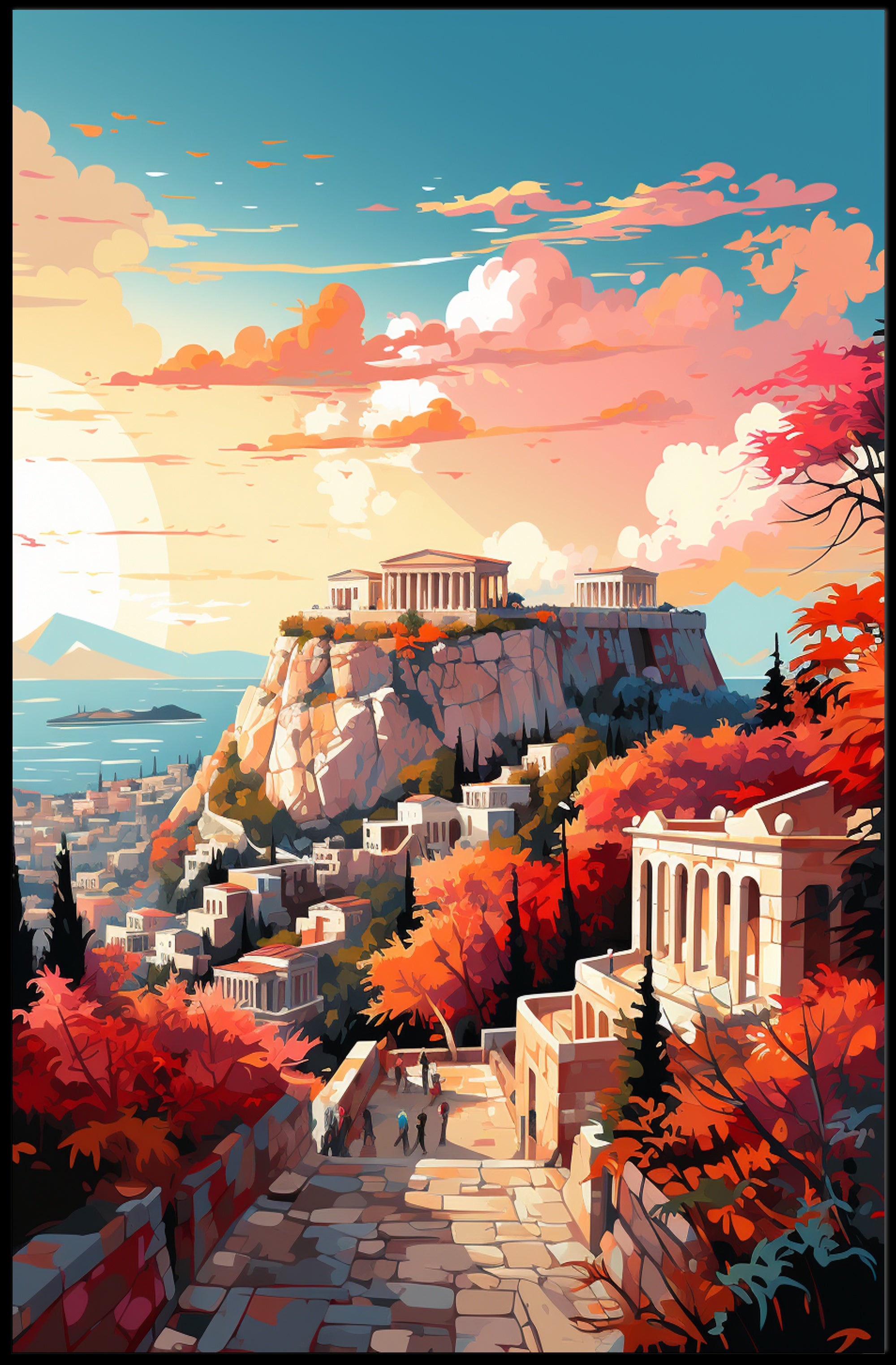 Autumn At The Acropolis Poster