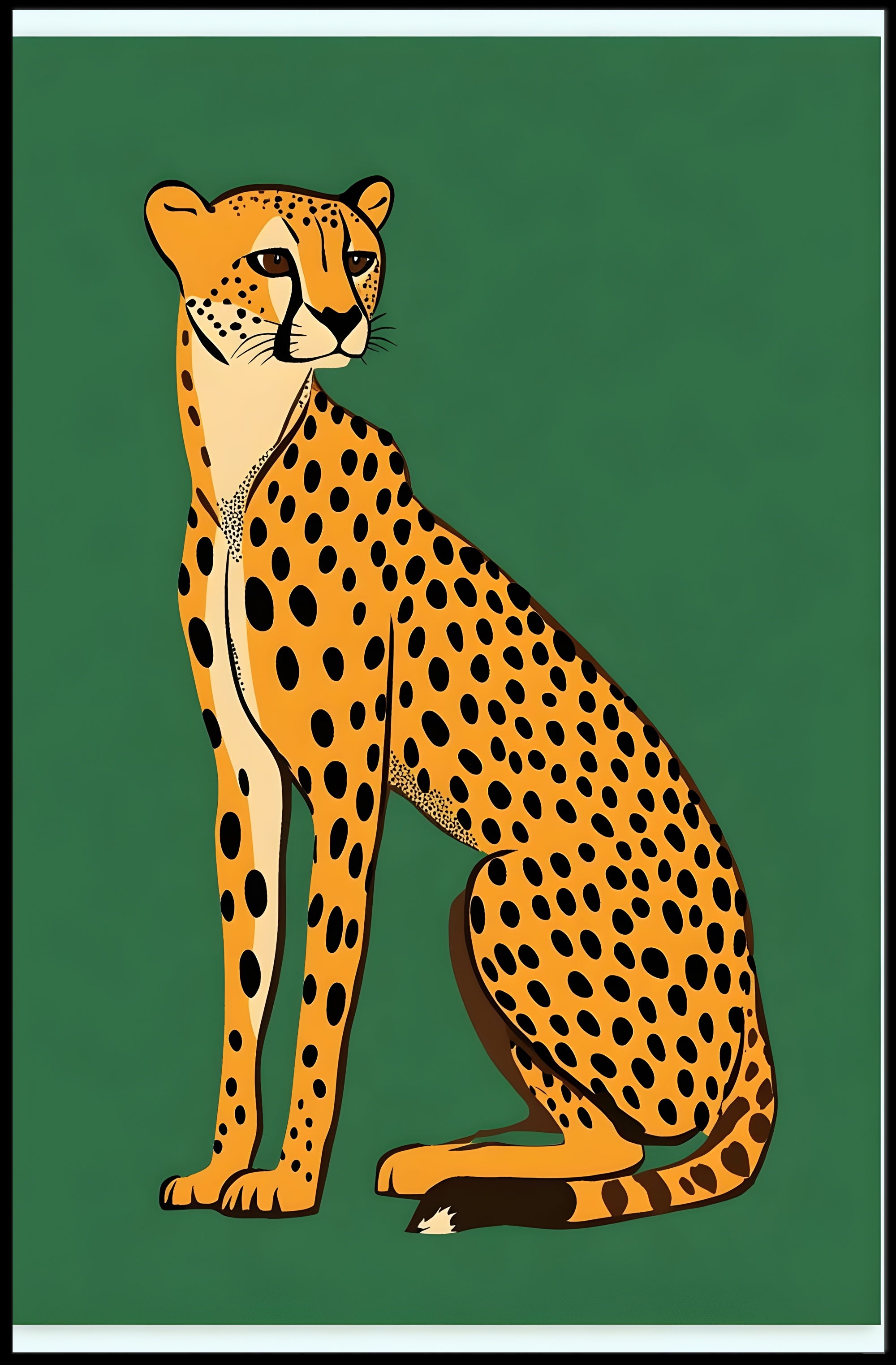 Cheetah Majestic Illustration Poster Wall Art