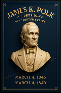 James K. Polk Vintage Historical Presidential Poster PosterGoat