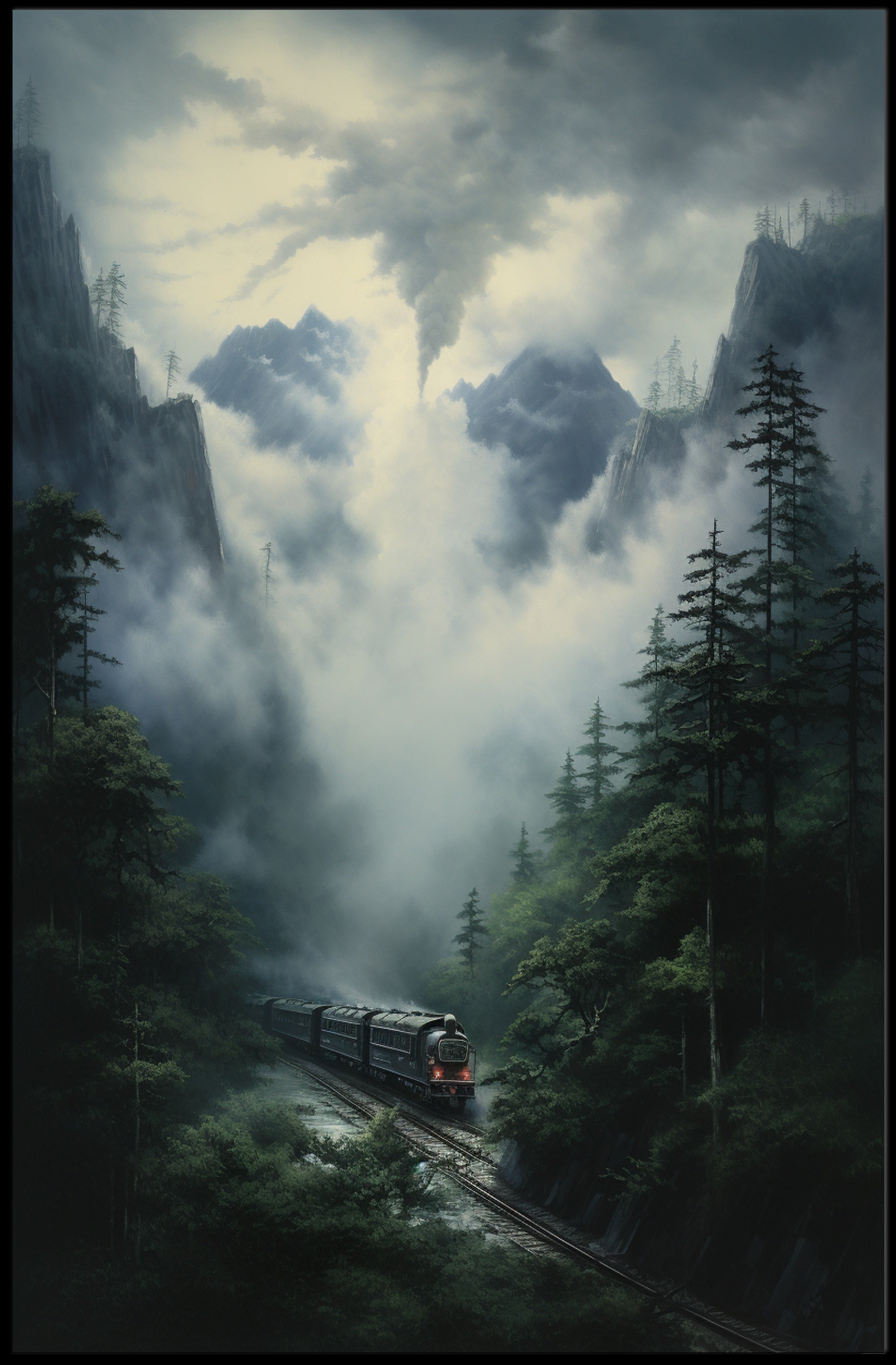 Journey Through The Misty Mountains Poster PosterGoat